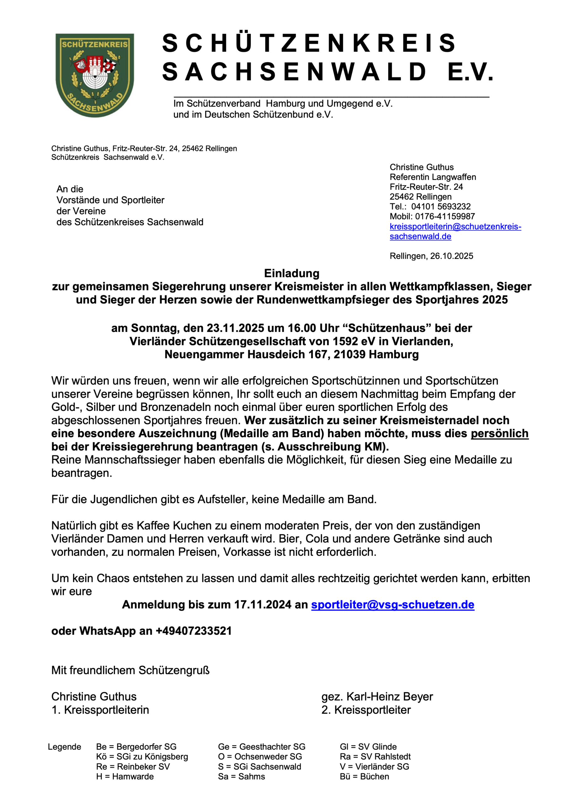 Einladung Vereine 2025 ohne Namen