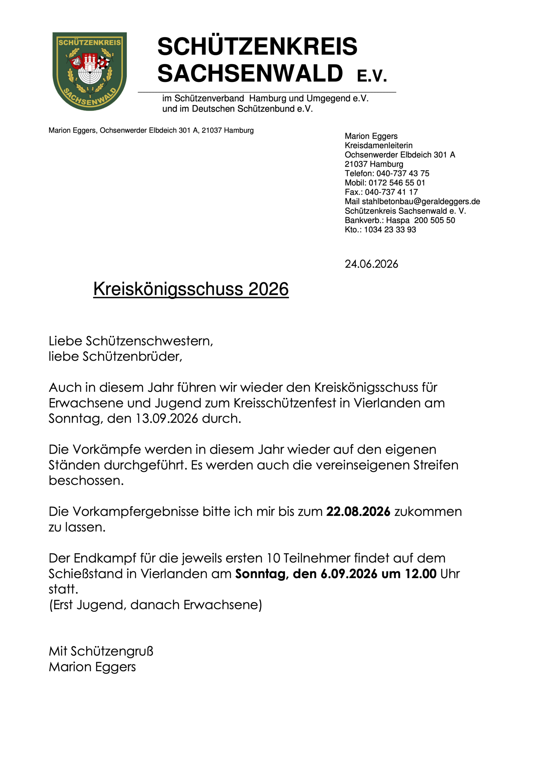 Einladung Vorkampf Kreiskönigsschuss 2026
