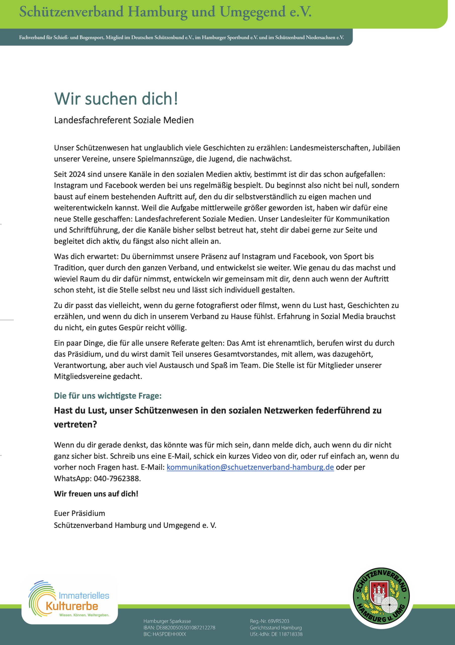 Ausschreibung Landesfachreferent Soziale Medien